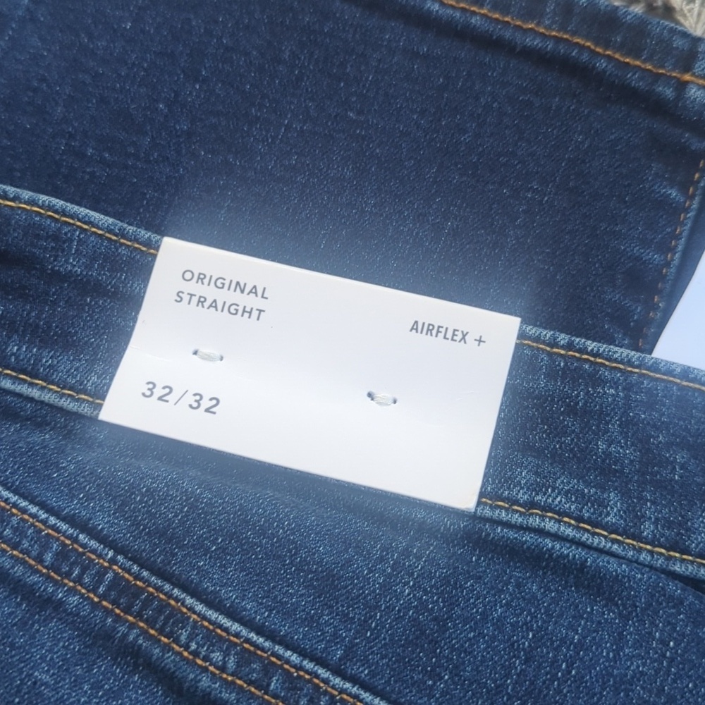 American Eagle Dark Wash Original Straight Airflex + Denim Jean 32/32 - Picture 5 of 8